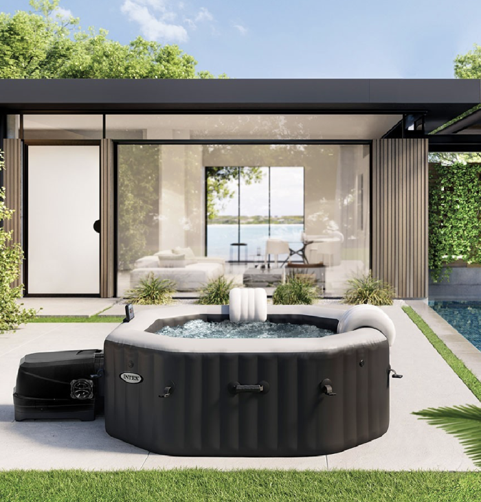 Spa Gonflable – INTEX – Carbone 4 places + Couverture Thermique – DESTOCKAGE – Image 6