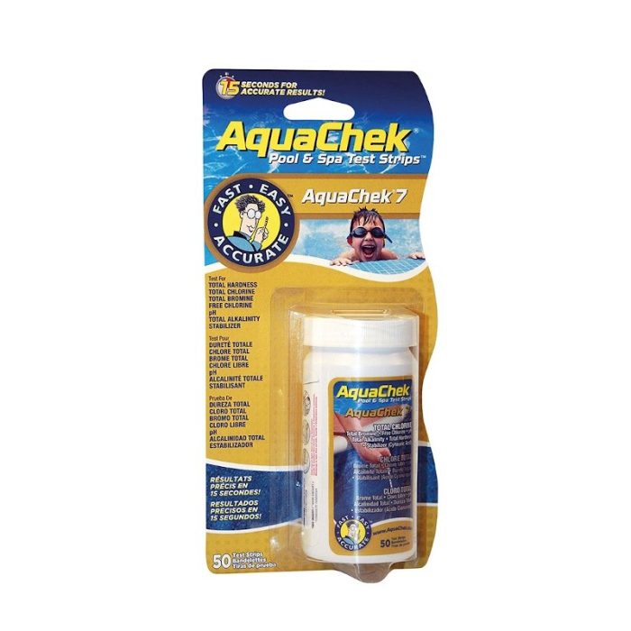 Boîte de 50 bandelettes d'analyse AquaChek 7-en-1 piscine et spa – Image 1