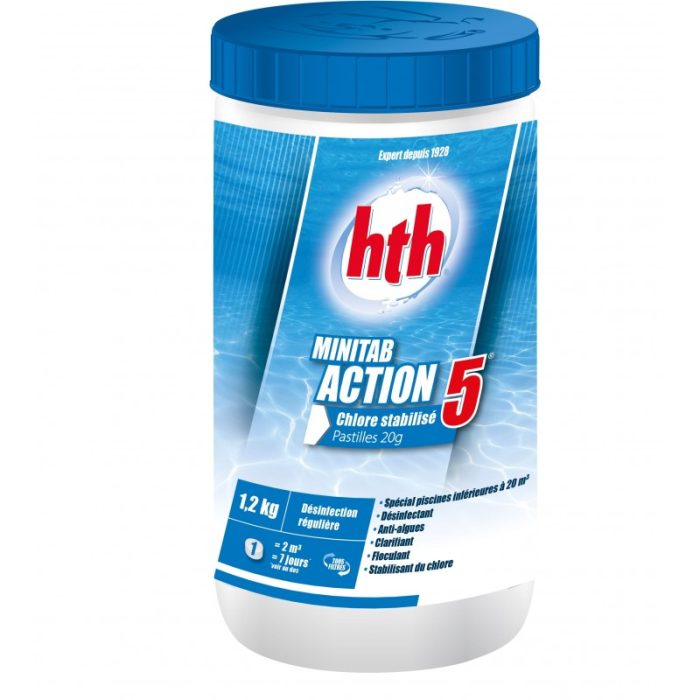 Chlore multifonction hth® MINITAB Action 5 Pastilles 20g - 1,2kg – Image 2