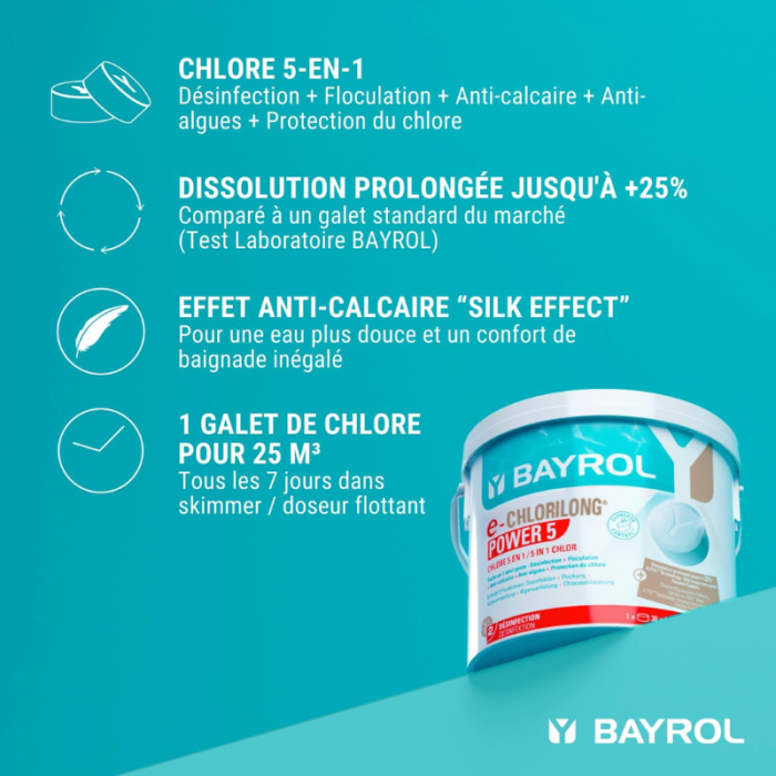 Chlore multifonctions Bayrol Chlorilong Power 5 fonctions – Image 7