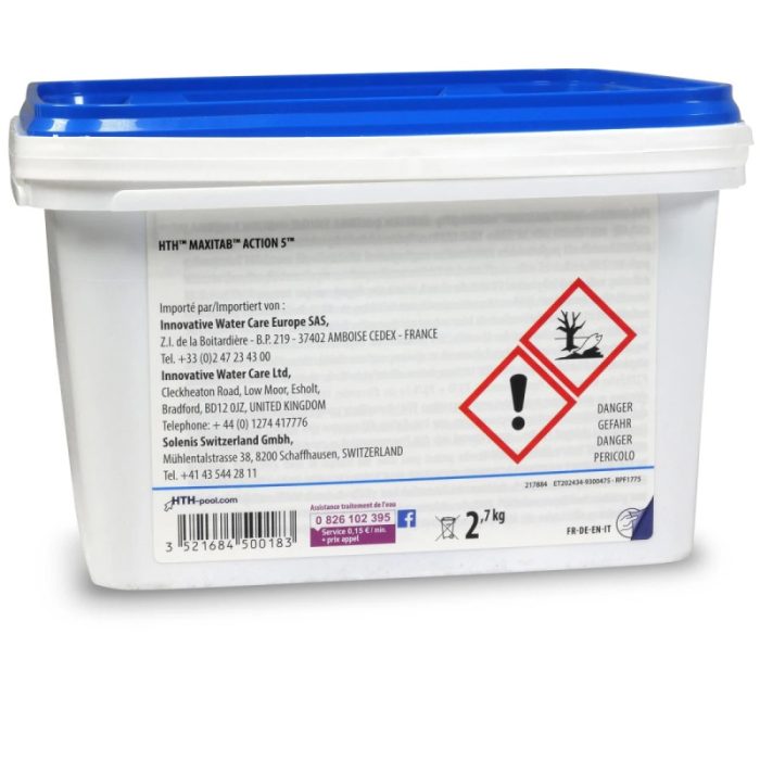 Chlore stabilisé hth® MAXITAB Action 5 - Galets 135g - 2,7 kg – Image 3