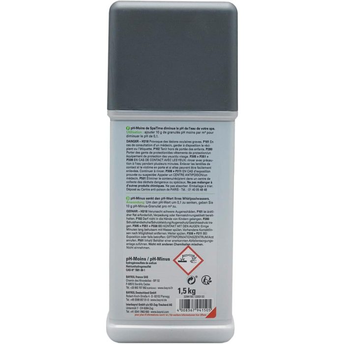 Correcteur pH Minus/Moins spa Bayrol SpaTime 1,5 kg – Image 2
