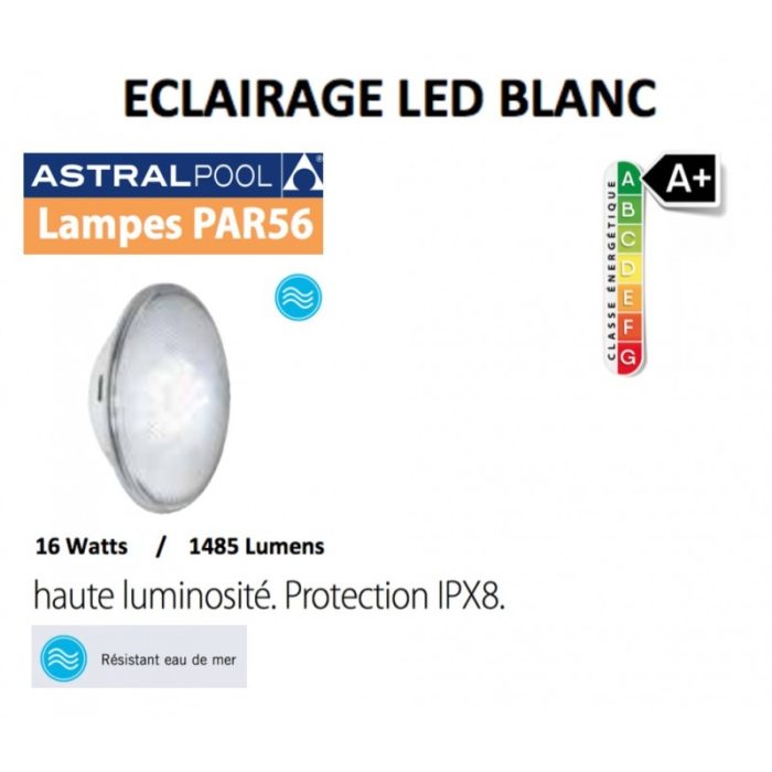 Kit construction béton / Liner, éclairage à LED blanche et coffret 100 V.A. – Image 2
