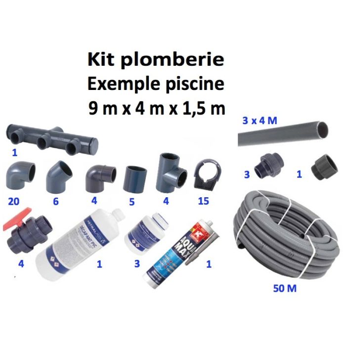 Kit construction béton / Liner, éclairage LED couleur, télécommande, coffret 100 V.A. – Image 8