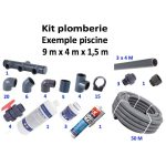 Kit construction Piscine béton (Enduite, Peinte, Carrelée), éclairage à LED blanche et coffret 100 V.A. – Image 8