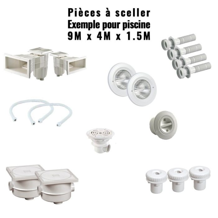 Kit construction Piscine béton (Enduite, Peinte, Carrelée), éclairage LED couleur, télécommande, coffret 100 V.A. – Image 5