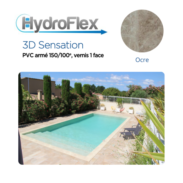 Liner PVC armé Hydroflex 3D Sensation supérieur verni Relief 150/100e – Image 2