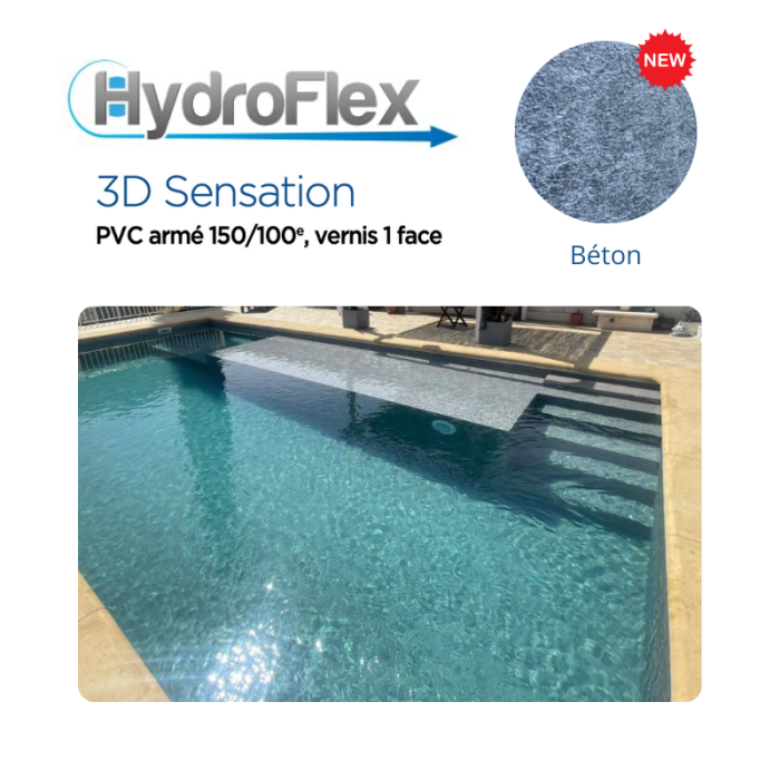 Liner PVC armé Hydroflex 3D Sensation supérieur verni Relief 150/100e – Image 8
