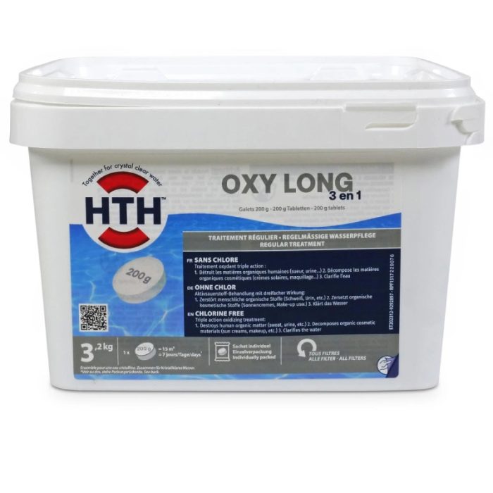 Oxygène actif multifonction HTH OXYGEN 3 en 1 Galets 200 g. - 3,2 kg – Image 4