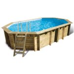 Piscine bois octogonale allongée Ubbink Océa 355 x 550 x 120 cm