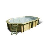 Piscine bois octogonale allongée Ubbink Océa 610 x 400 x 130 cm – Image 2