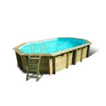 Piscine bois octogonale allongée Ubbink Océa 610 x 400 x 130 cm