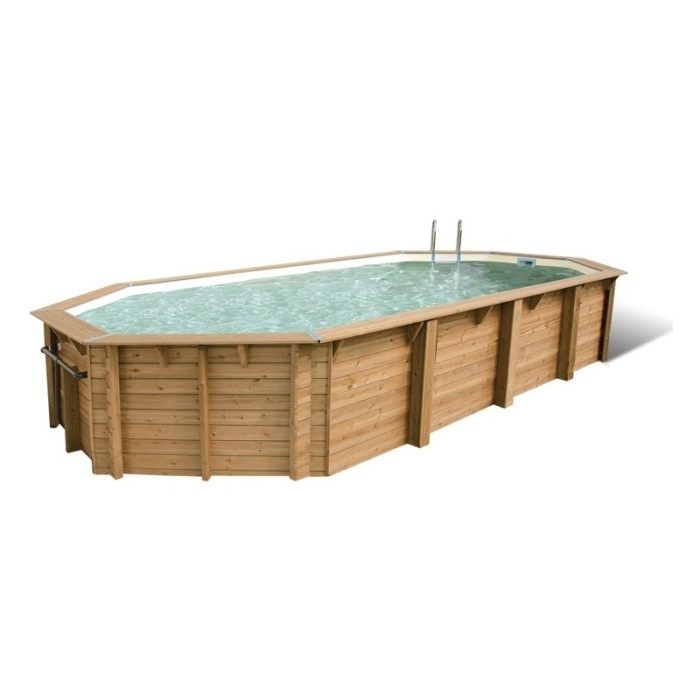 Piscine bois octogonale allongée Ubbink Océa 470 x 860 x 130 cm – Image 1