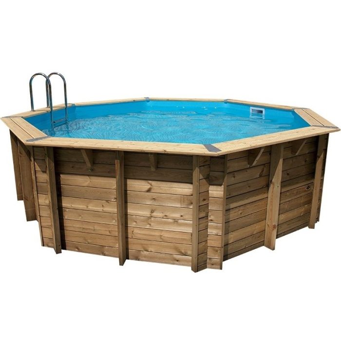 Piscine bois octogonale Ubbink Océa Ø 580 x H 130 cm – Image 1