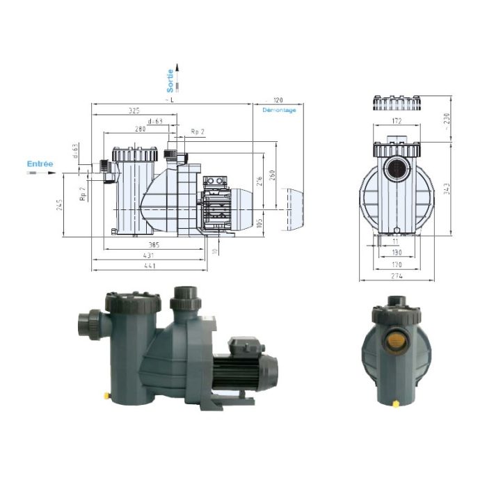 Pompe filtration piscine Procopi Belstar – Image 2