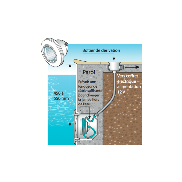 Projecteur Hayward CrystaLogic LED Blanc béton/liner – Image 5