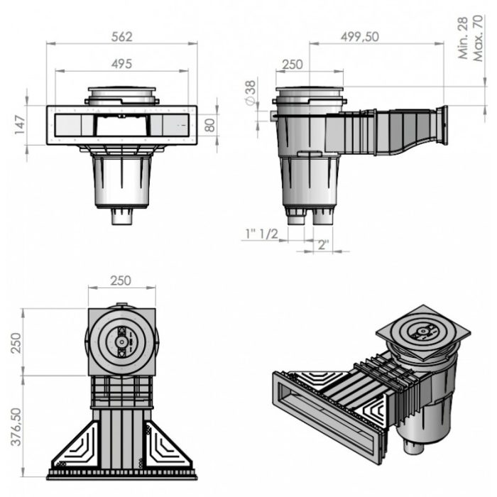 Skimmer ''miroir '' Norm XXL Astral - piscine béton/liner – Image 5