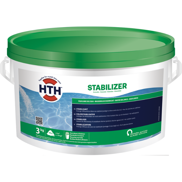 Stabilisant chlore hth® STABILIZER granulés - 3 kg – Image 1